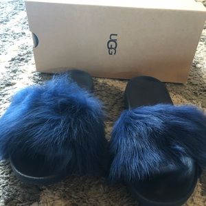 Royal blue authentic ugg slides